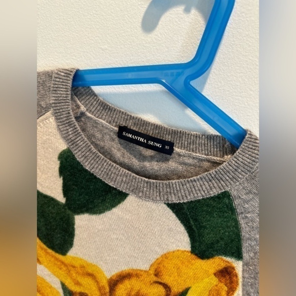SAMANTHA SUNG Anthropologie Sunflower 100% cashmere knit sweater crewneck - Picture 5 of 6